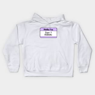 T1D Nametag - Lavender Kids Hoodie